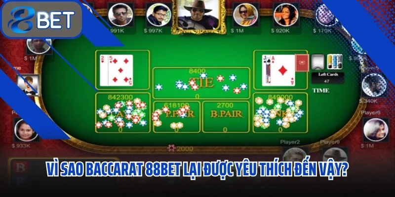Baccarat 88BET Đơn Giản Mà Cuốn Hút Với Mức Thưởng Cực Hấp Dẫn 1 Vì sao Baccarat 88BET lại được yêu thích đến vậy?